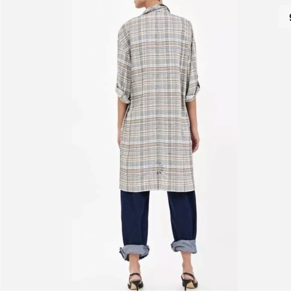 Zara Lightweight Plaid Check Jacket Coat - Picture 4 of 11